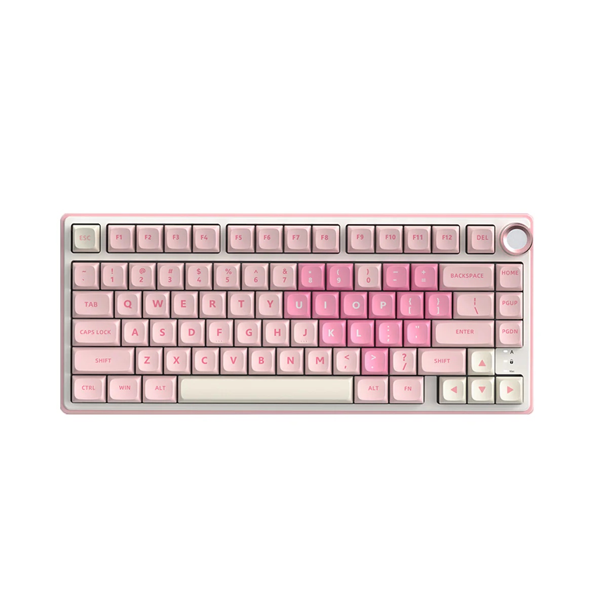 Royal Kludge R75 QMK Single-Mode RGB 81 Keys Hot-Swappable Mechanical Keyboard Pink Melody (Cream, Beige Switch) - Image 2