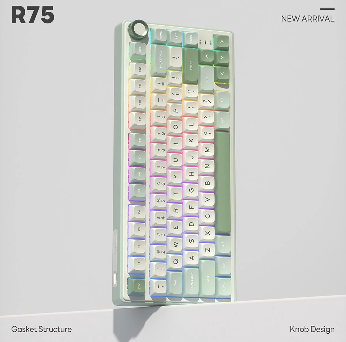 Royal Kludge R75 QMK Single-Mode RGB 81 Keys Hot-Swappable Mechanical Keyboard Sky Cyan (Blue Switch, Brown Switch, K Silver Switch) - Image 11