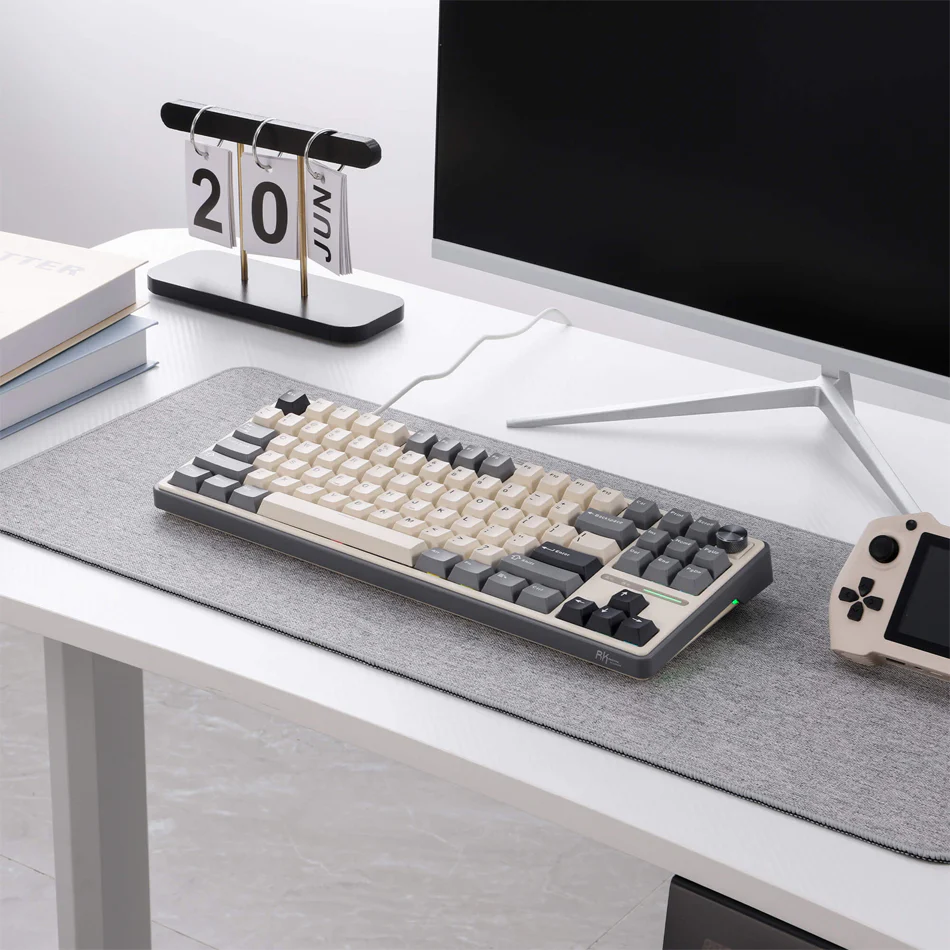 Royal Kludge R87Pro QMK Single-Mode RGB 81 Keys Hot-Swappable Mechanical Keyboard Half Grey (Blue Switch, Creamy Switch, Brown Switch) - Image 6