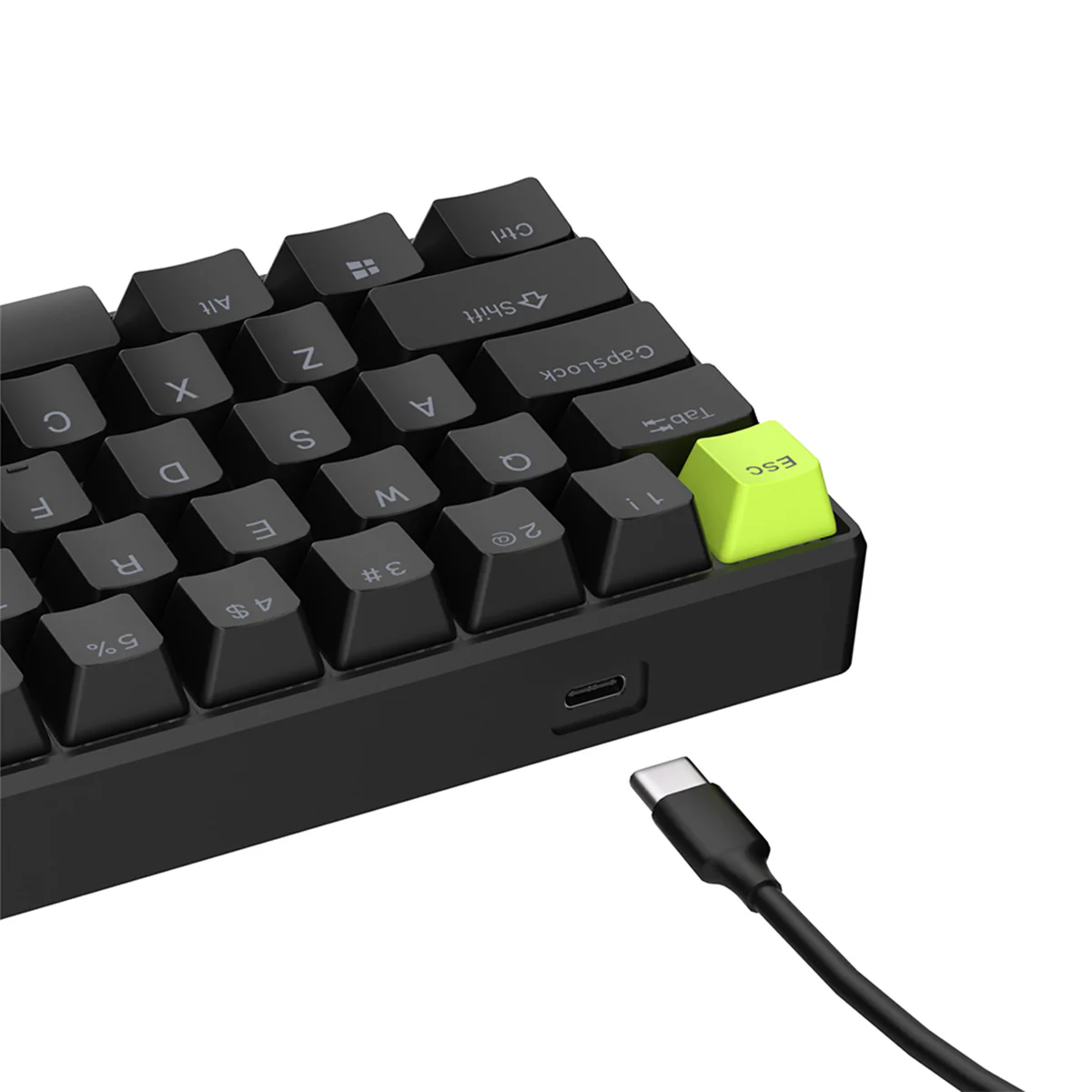 Royal Kludge RK-C61 Single-Mode RGB 61 Keys Hot Swappable Magnetic Mechanical Keyboard Black/Green (Mint Switch) - Image 9