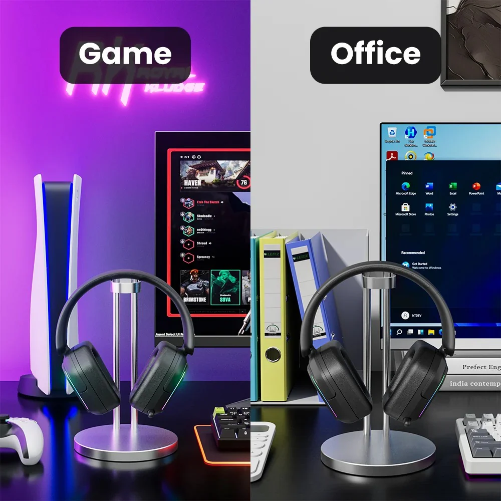 Royal Kludge RK HG101 RGB Tri-Mode Gaming Headphone (Matte Black, Platinum Grey, Berry Red, Pink) - Image 13