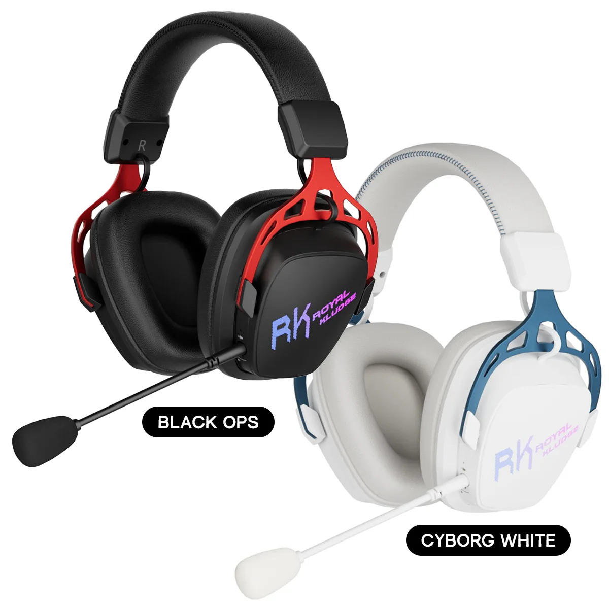 Royal Kludge RK HG103 RGB Tri-Mode Gaming Headphone (Black Ops, Cyborg White) - Image 14