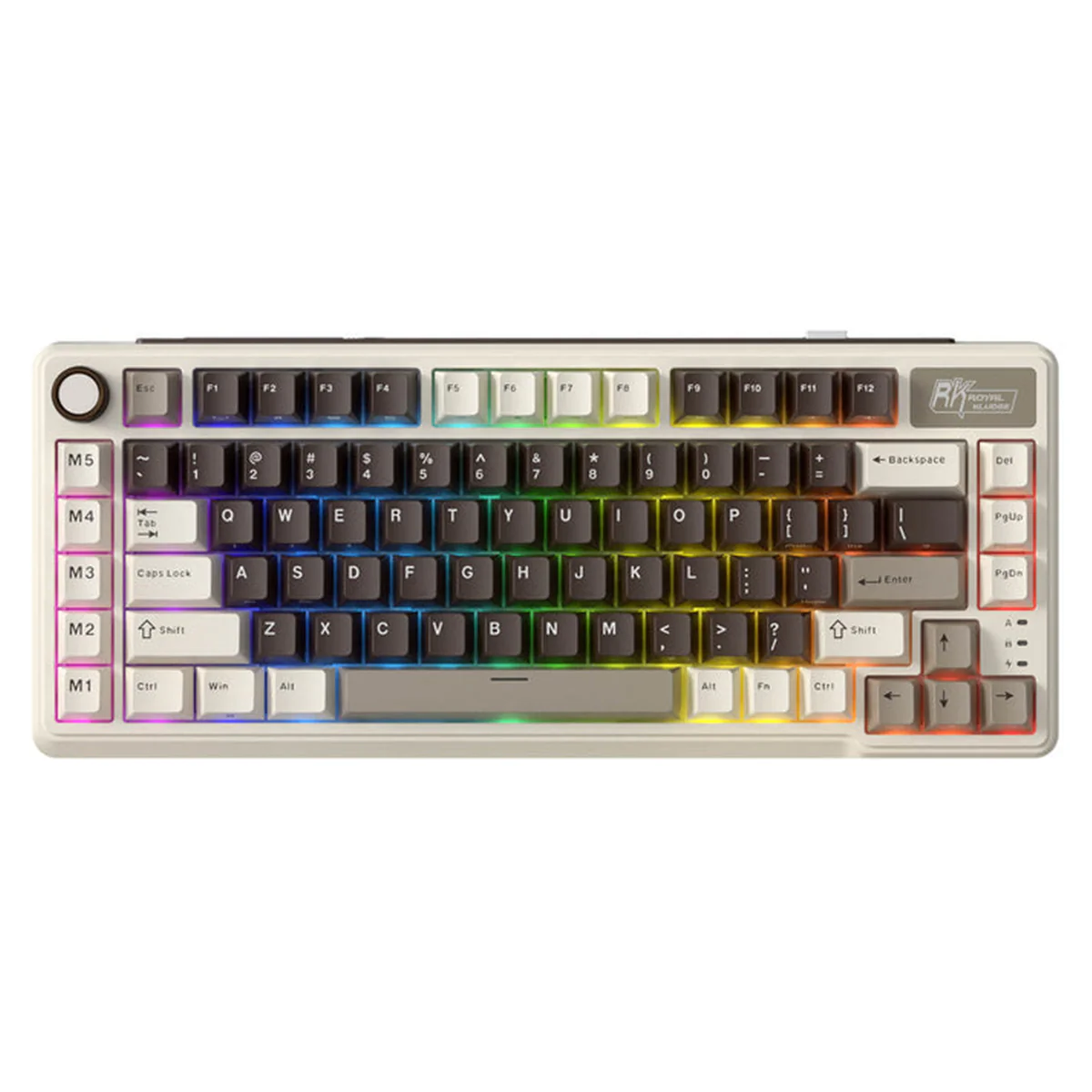 Royal Kludge RK L75 Tri-Mode RGB 85 Keys Hot-Swappable Mechanical Keyboard Mocha Grey (Cream Switch, Beige Switch) - Image 6