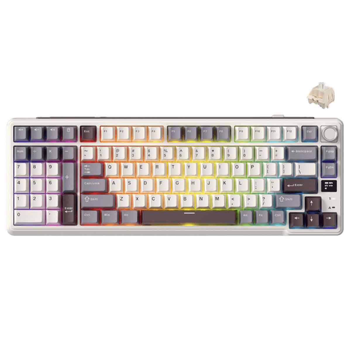 Royal Kludge RK-L98 Tri-Mode RGB 101 Keys Hot Swappable Mechanical Keyboard Sandalwood Brown (Cream Switch) - Image 10