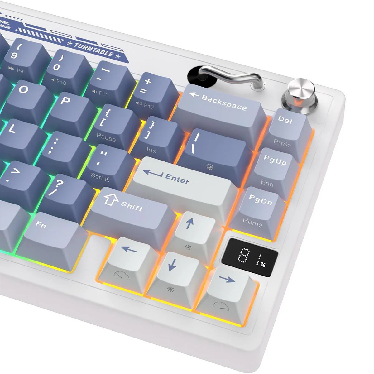 Royal Kludge RK M65 Tri-Mode RGB 66 Keys Hot-Swappable Mechanical Keyboard Ocean Blue (Cream Switch, Beige Switch) - Image 10