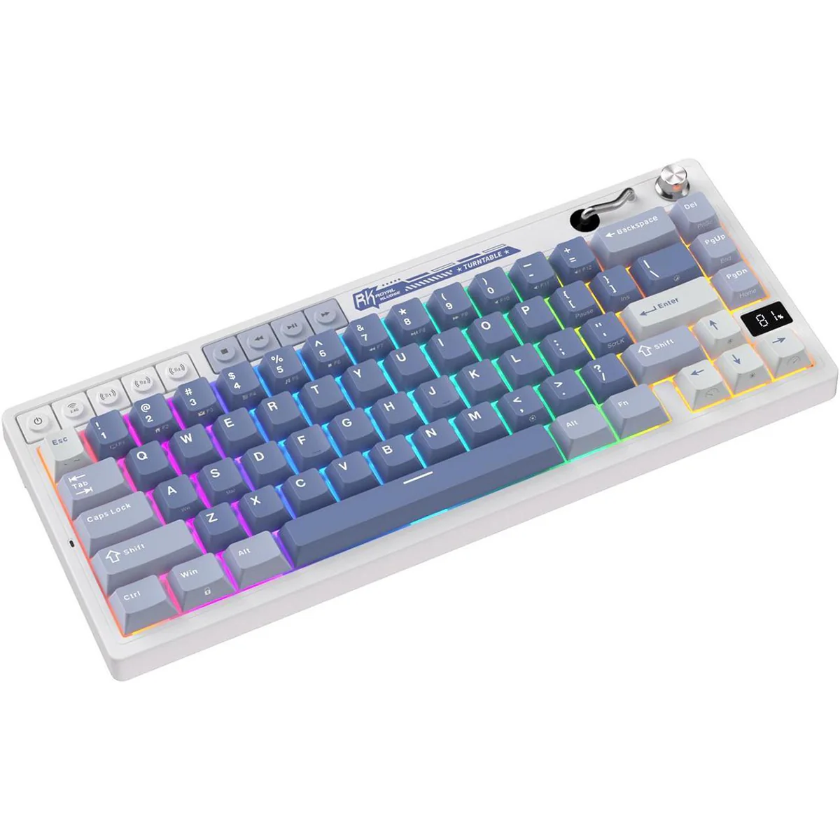 Royal Kludge RK M65 Tri-Mode RGB 66 Keys Hot-Swappable Mechanical Keyboard Ocean Blue (Cream Switch, Beige Switch) - Image 6