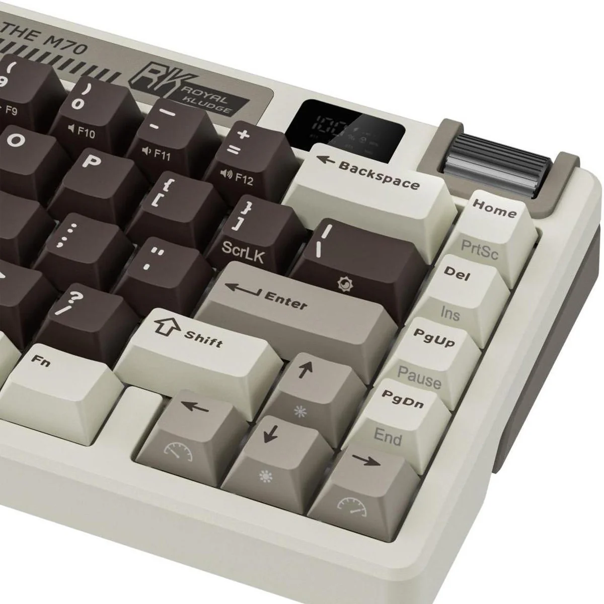 Royal Kludge RK M70 Tri-Mode RGB 73 Keys Hot-Swappable Mechanical Keyboard Mocha Grey (Cream Switch, Beige Switch) - Image 7