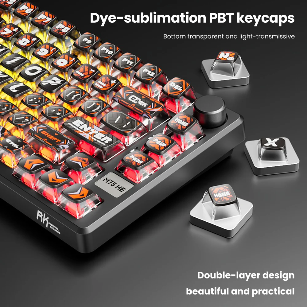 Royal Kludge RK-M75 HE Single-Mode RGB 81 Keys Hot-Swappable Mechanical Keyboard Hephaestus (Mint Switch) - Image 4