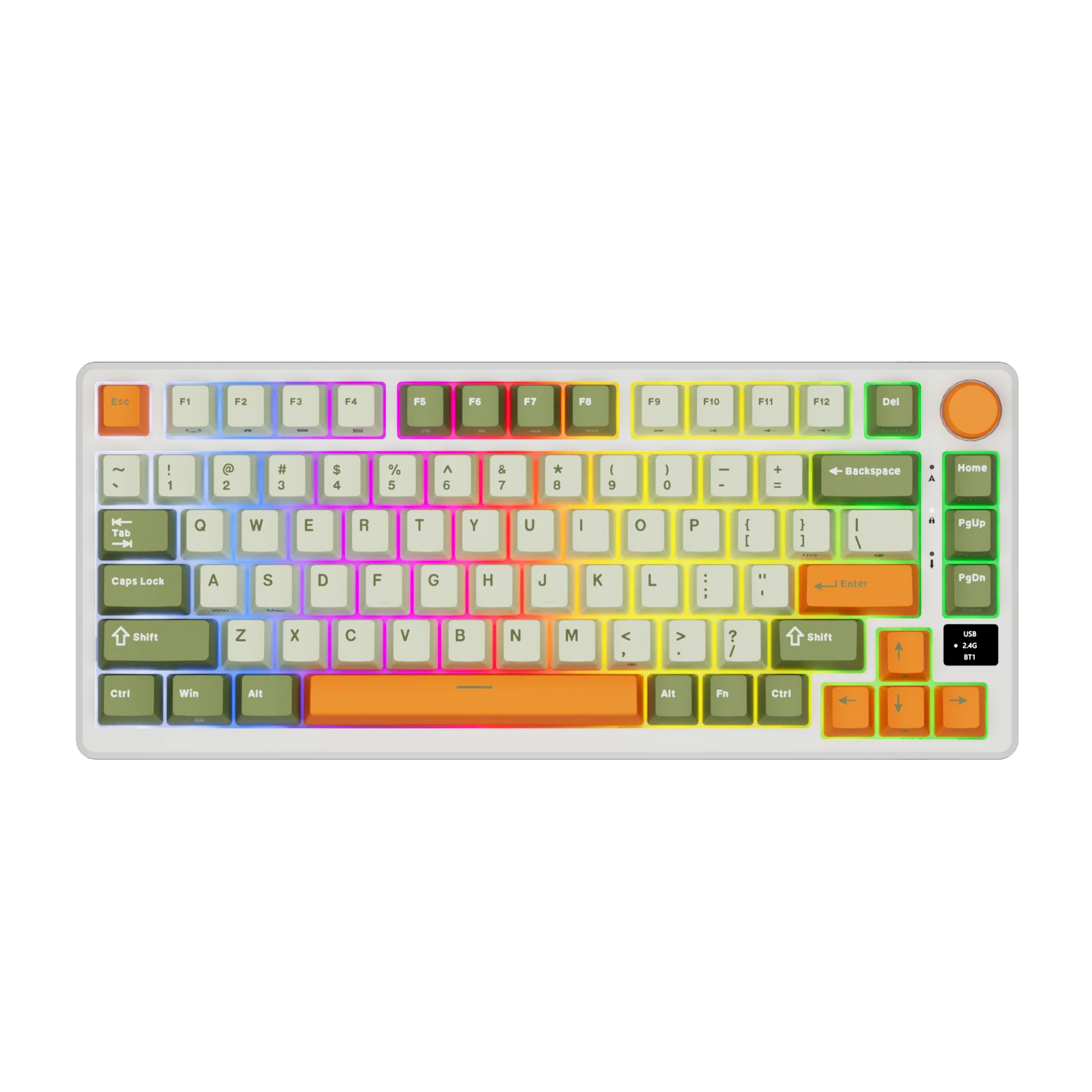 Royal Kludge RK-M75 Tri-Mode RGB 81 Keys Hot-Swappable Mechanical Keyboard Slate Cyan (Cream Switch, Beige Switch) - Image 5