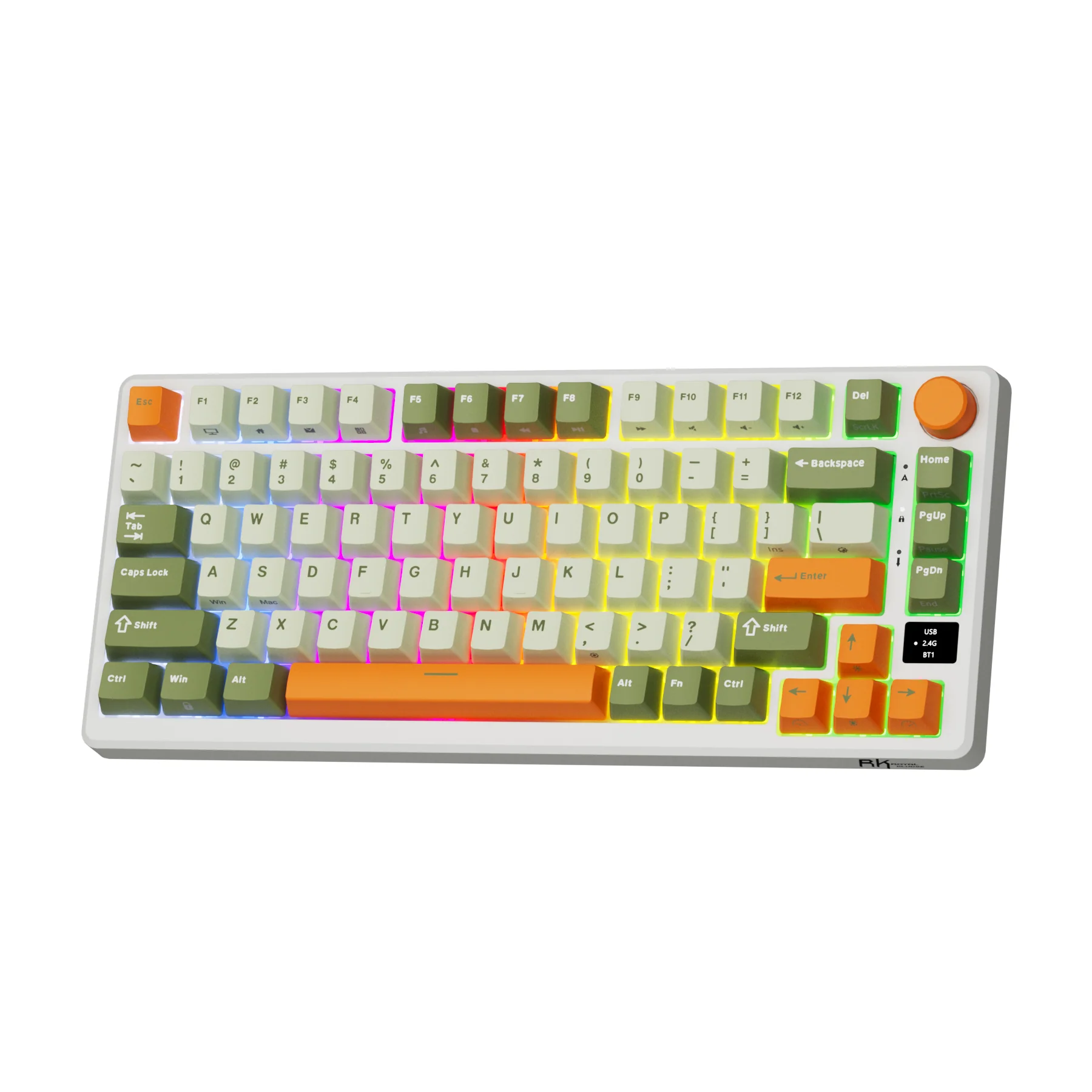 Royal Kludge RK-M75 Tri-Mode RGB 81 Keys Hot-Swappable Mechanical Keyboard Slate Cyan (Cream Switch, Beige Switch) - Image 7