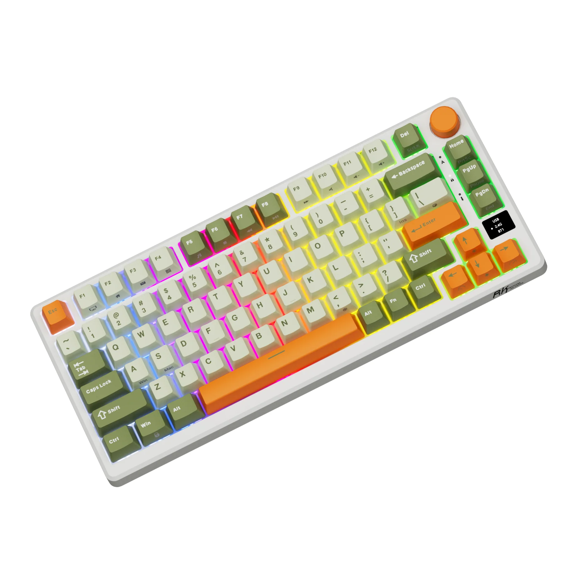 Royal Kludge RK-M75 Tri-Mode RGB 81 Keys Hot-Swappable Mechanical Keyboard Slate Cyan (Cream Switch, Beige Switch) - Image 8