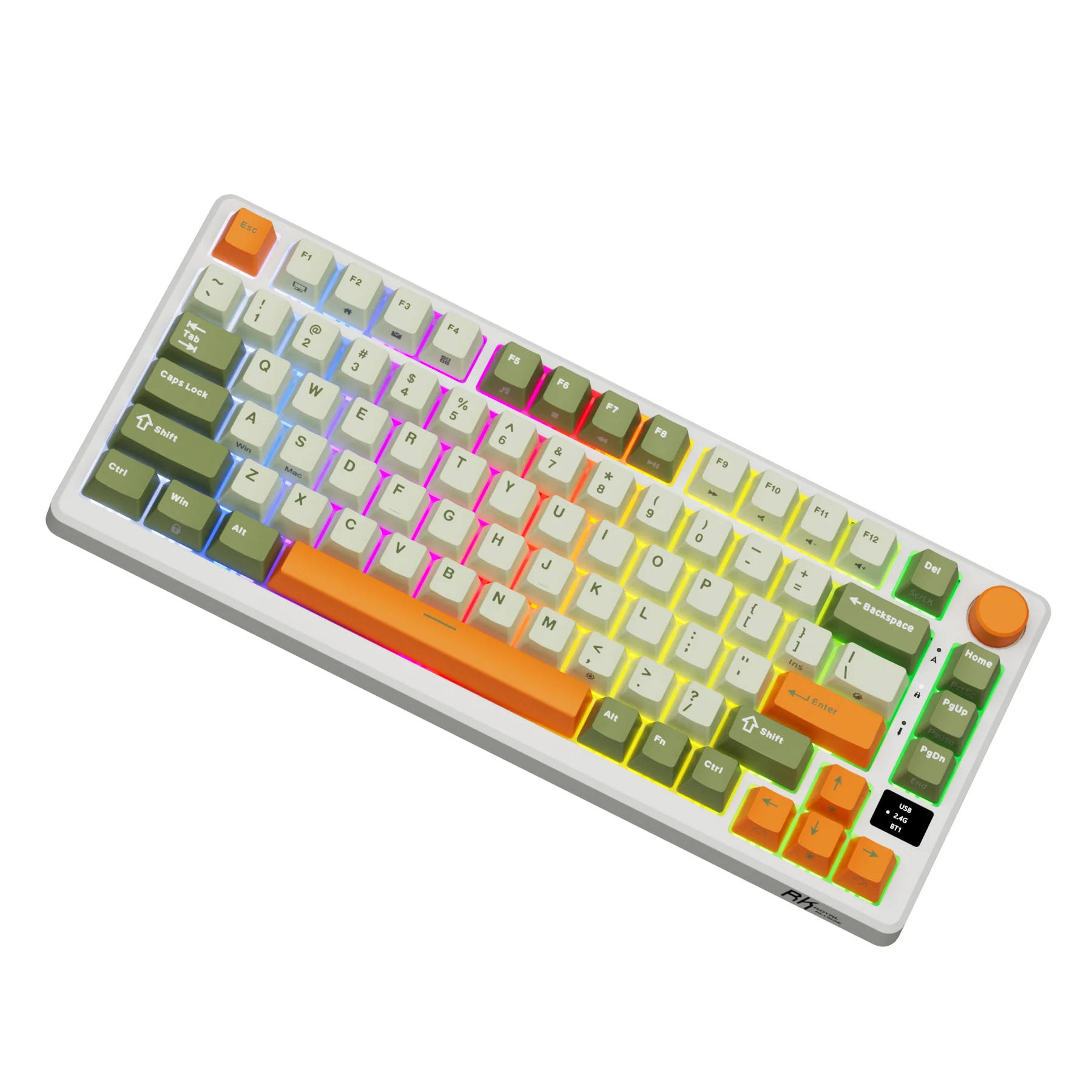 Royal Kludge RK-M75 Tri-Mode RGB 81 Keys Hot-Swappable Mechanical Keyboard Slate Cyan (Cream Switch, Beige Switch) - Image 9
