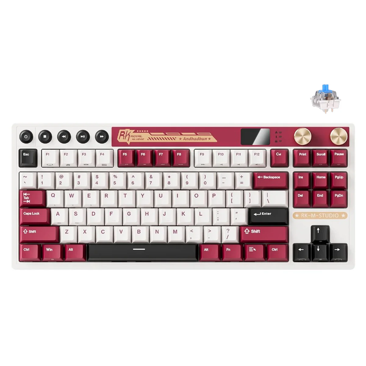 Royal Kludge RK M87 Tri-Mode RGB 88 Keys Hot-Swappable Mechanical Keyboard Famicom (Blue Switch, Beige Switch, Cream Switch) - Image 2