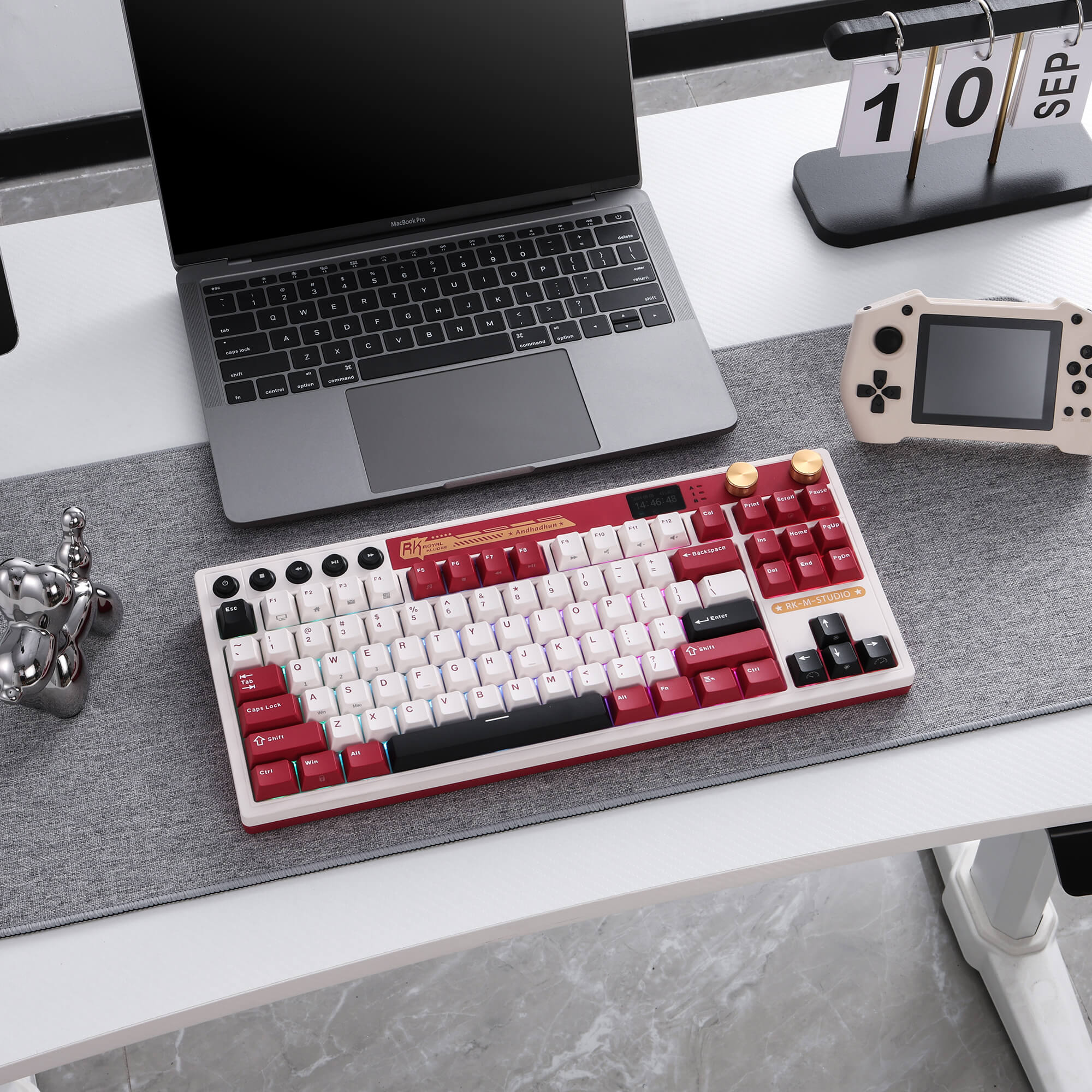 Royal Kludge RK M87 Tri-Mode RGB 88 Keys Hot-Swappable Mechanical Keyboard Famicom (Blue Switch, Beige Switch, Cream Switch) - Image 9