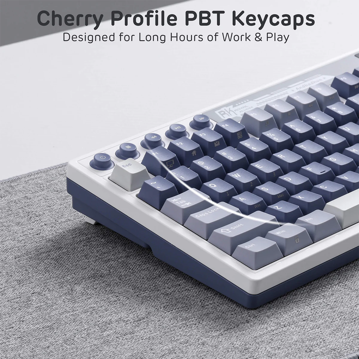 Royal Kludge RK M87 Tri-Mode RGB 88 Keys Hot-Swappable Mechanical Keyboard Ocean Blue (Blue Switch, Beige Switch, Cream Switch) - Image 12