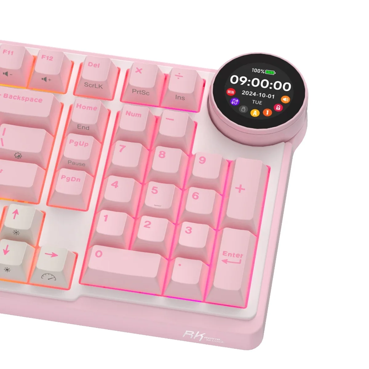 Royal Kludge RK-N99 Tri-Mode RGB 98 Keys Hot Swappable Mechanical Keyboard Pink Melody (Violet Switch, Cream Switch, Beige Switch) - Image 8