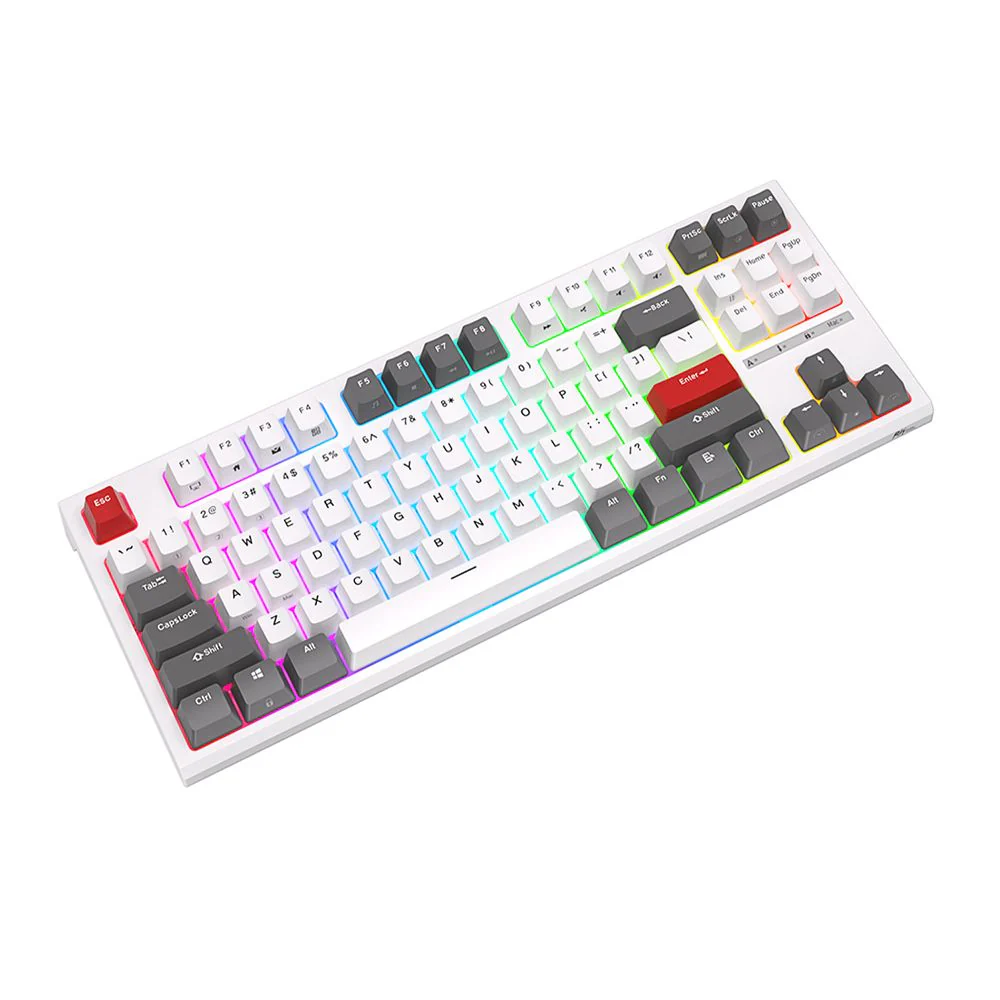 Royal Kludge RK-R87 Single-Mode RGB 87 Keys Hot Swappable Mechanical Keyboard White (Brown Switch) - Image 4