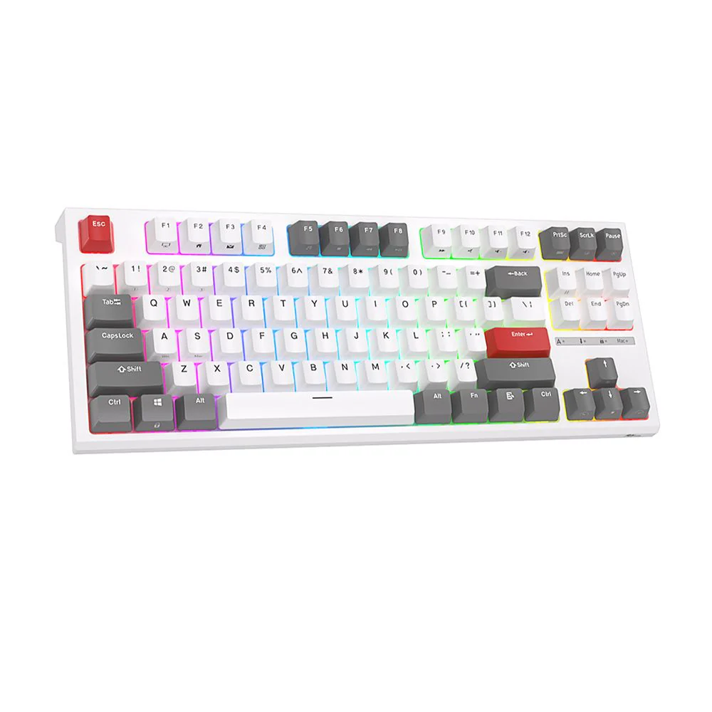 Royal Kludge RK-R87 Single-Mode RGB 87 Keys Hot Swappable Mechanical Keyboard White (Brown Switch) - Image 5