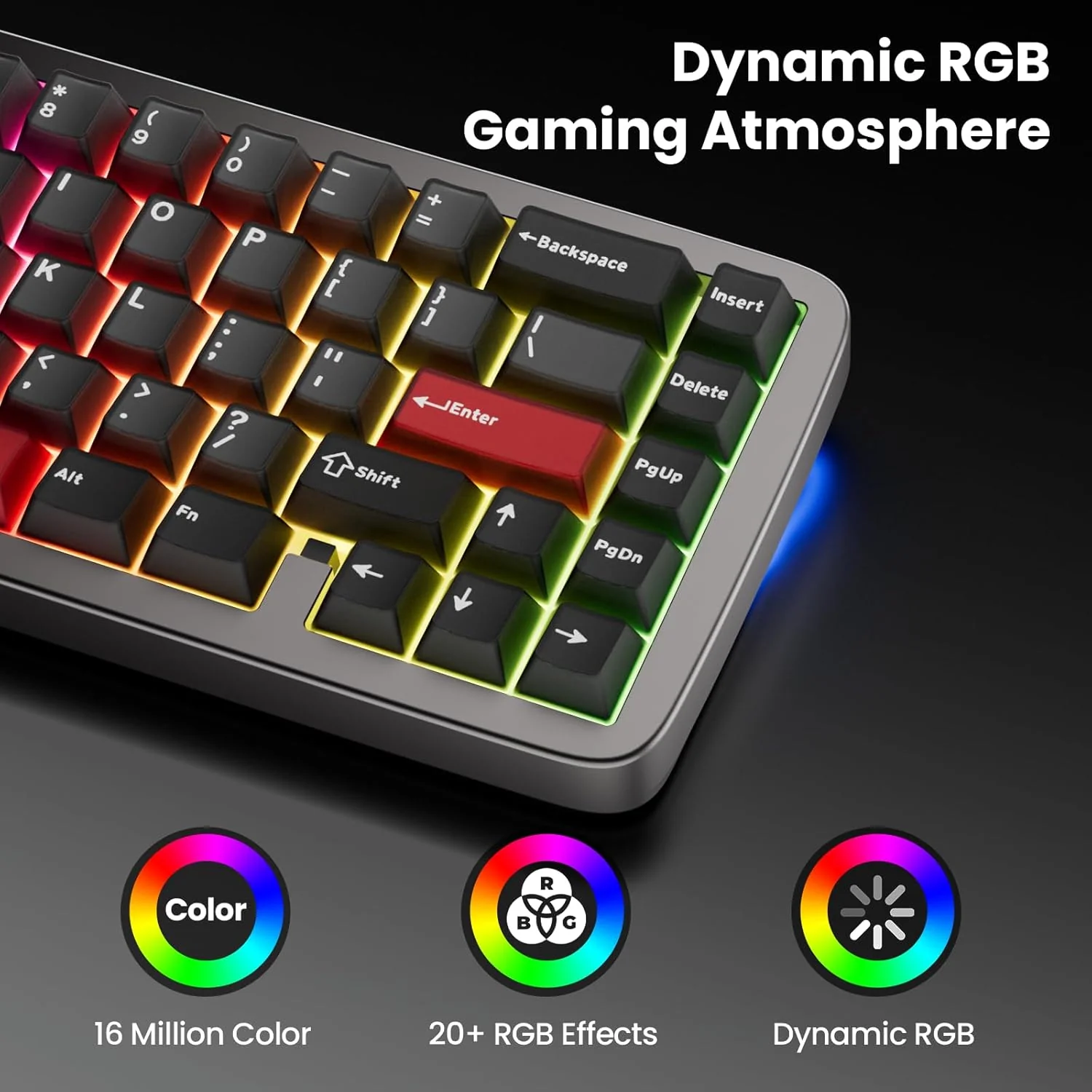 Royal Kludge RK Ultra65 Single-Mode RGB 67 Keys Hot-Swappable Mechanical Keyboard Patina Grey (Cream Switch) - Image 7