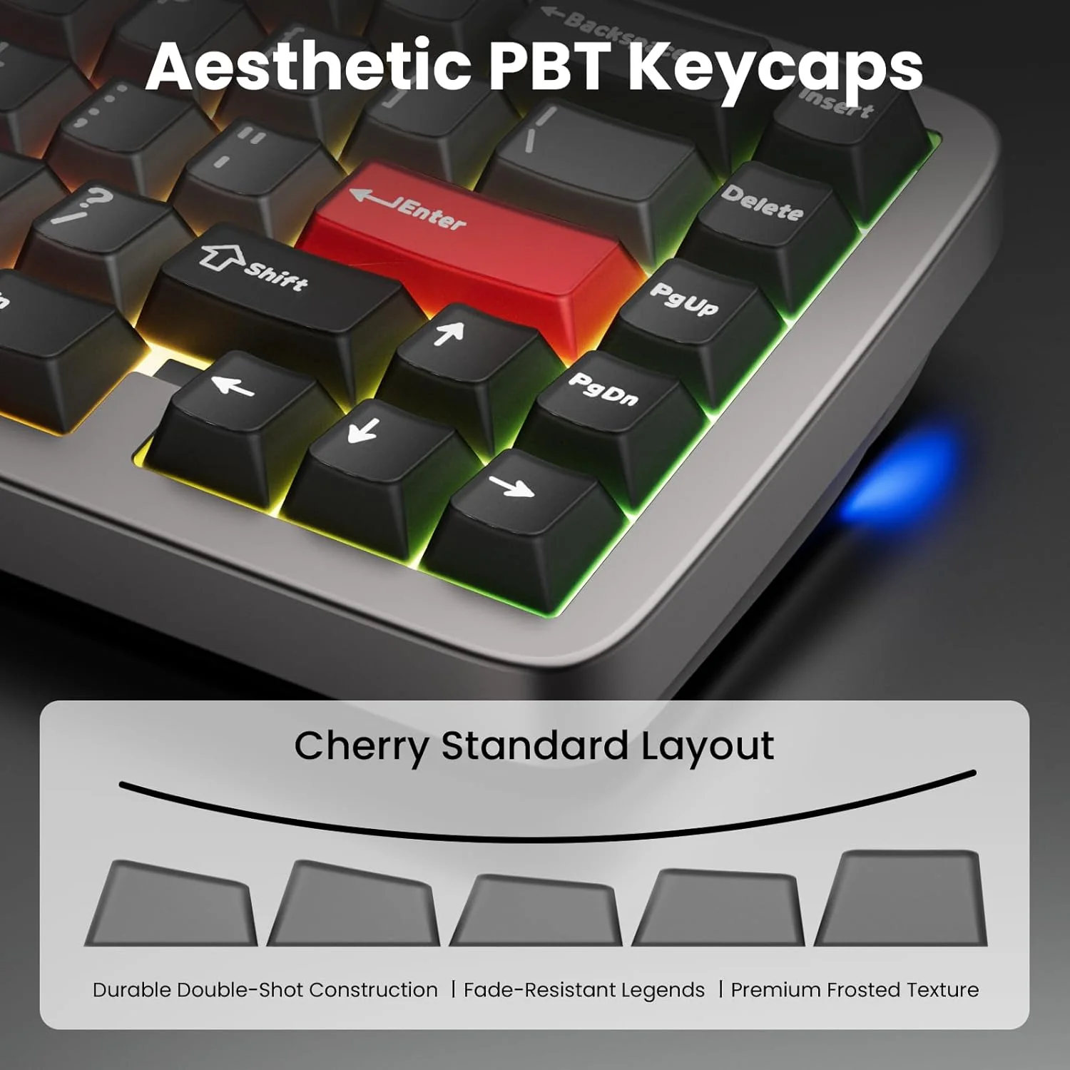 Royal Kludge RK Ultra65 Single-Mode RGB 67 Keys Hot-Swappable Mechanical Keyboard Patina Grey (Cream Switch) - Image 8
