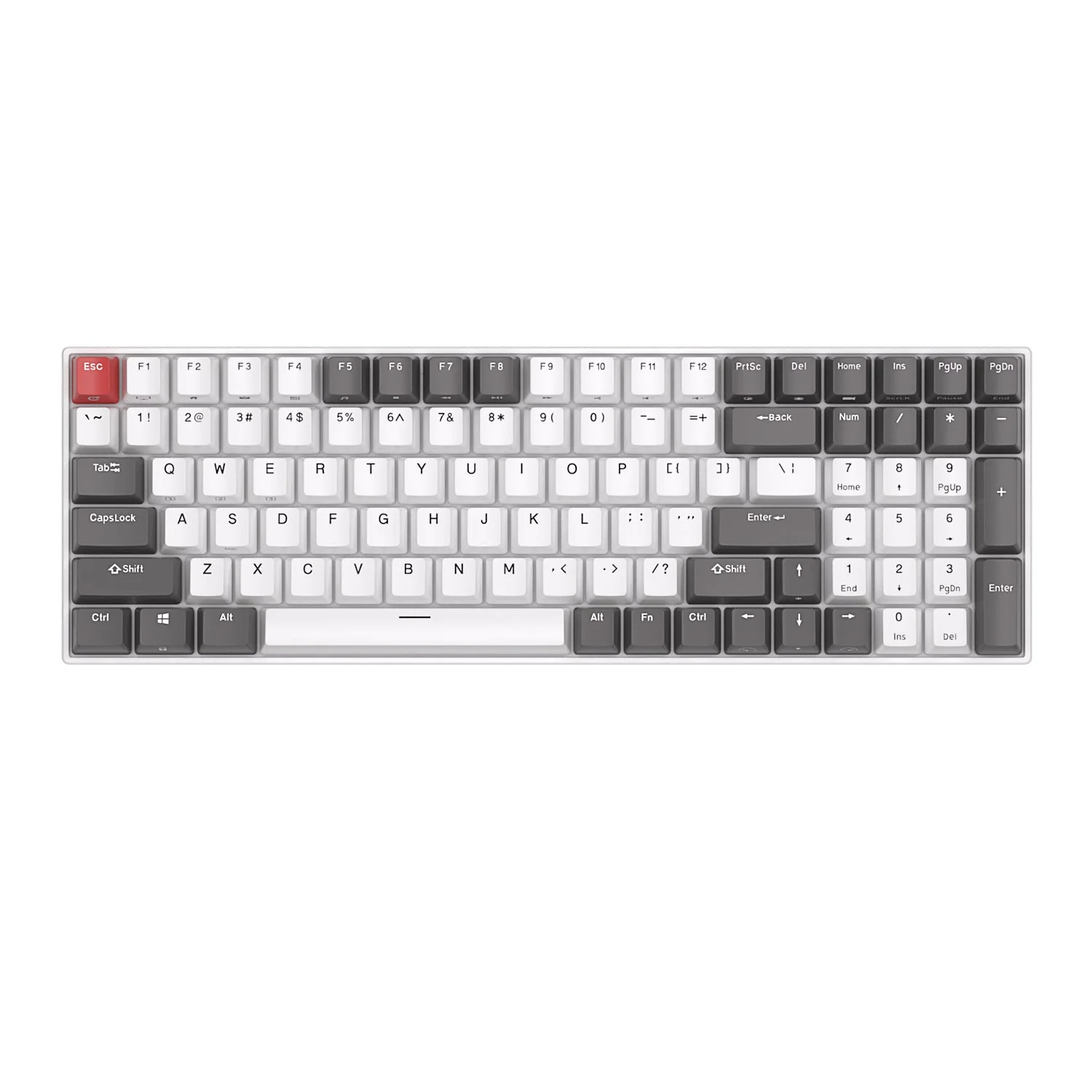 Royal Kludge RK100 Tri-Mode RGB 100 Keys Hot Swappable Mechanical Keyboard Grey/Red/White (Blue Switch, Red Switch) - Image 8