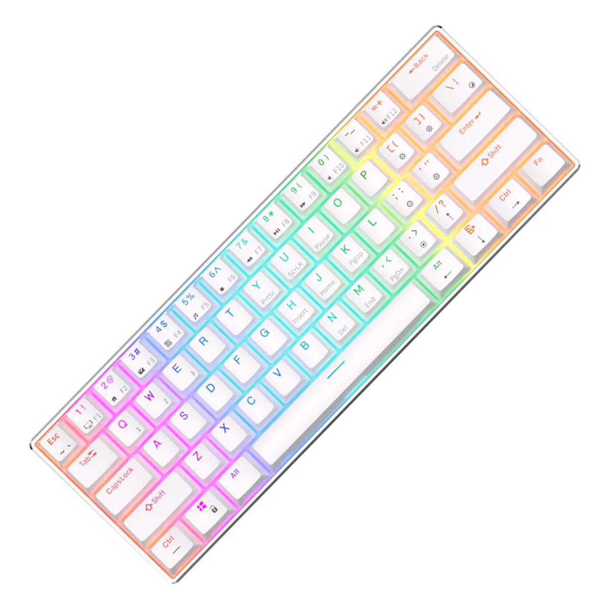 Royal Kludge RK61 Pro Tri-Mode RGB 61 Keys Hot Swappable Mechanical Keyboard Silver/White (Brown Switch) - Image 3