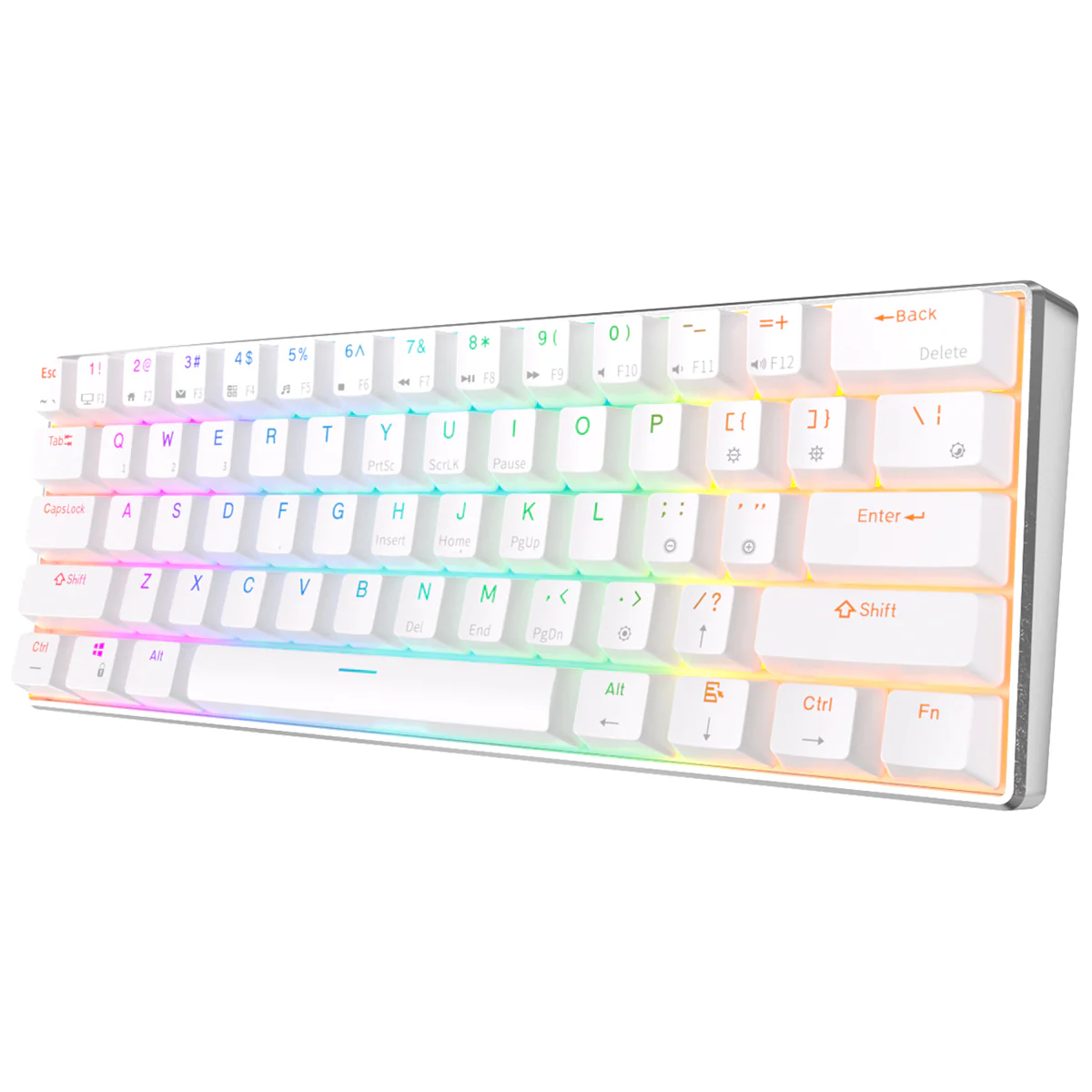 Royal Kludge RK61 Pro Tri-Mode RGB 61 Keys Hot Swappable Mechanical Keyboard Silver/White (Brown Switch) - Image 6