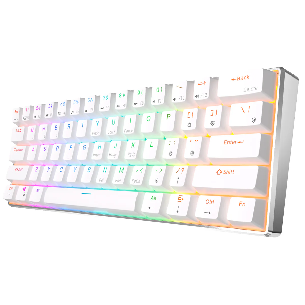 Royal Kludge RK61 Pro Tri-Mode RGB 61 Keys Hot Swappable Mechanical Keyboard Silver/White (Brown Switch) - Image 8