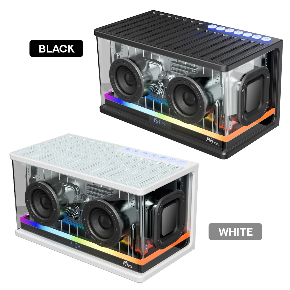 Royal Kludge SH100 RGB Gaming Speaker (Black, White) - Image 14