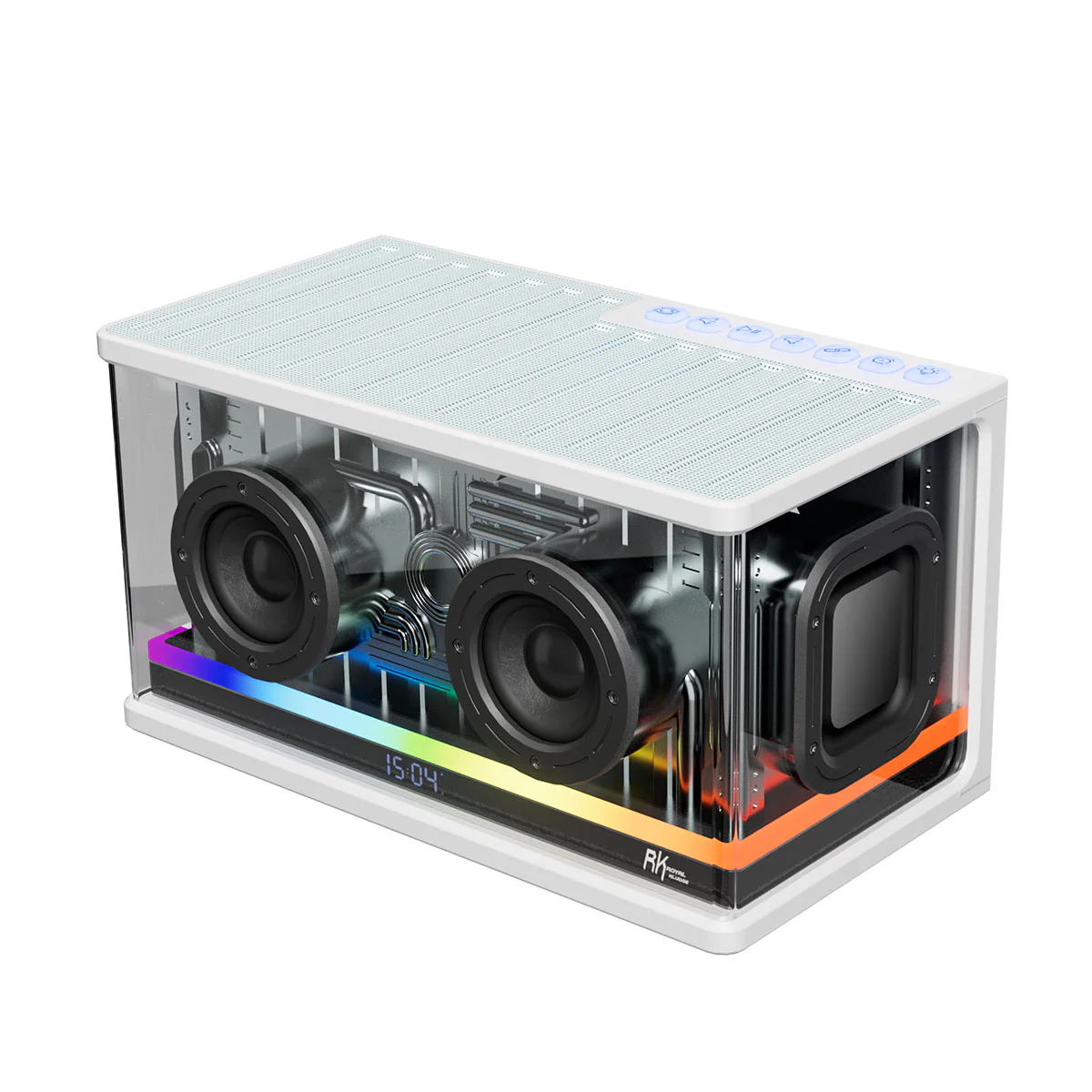 Royal Kludge SH100 RGB Gaming Speaker (Black, White) - Image 8