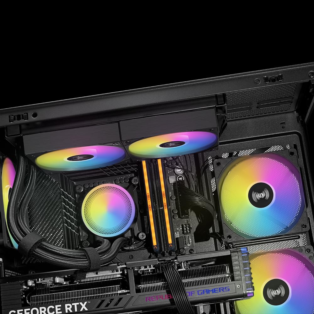 Sama L40 240mm ARGB AIO CPU Cooler (Black, White) - Image 5