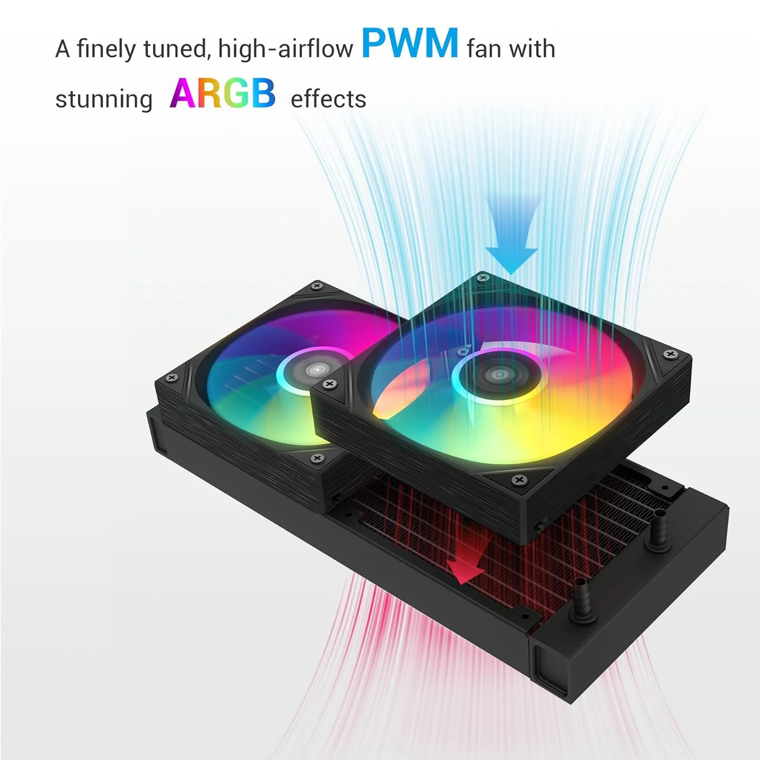 Sama L40 240mm ARGB AIO CPU Cooler (Black, White) - Image 8
