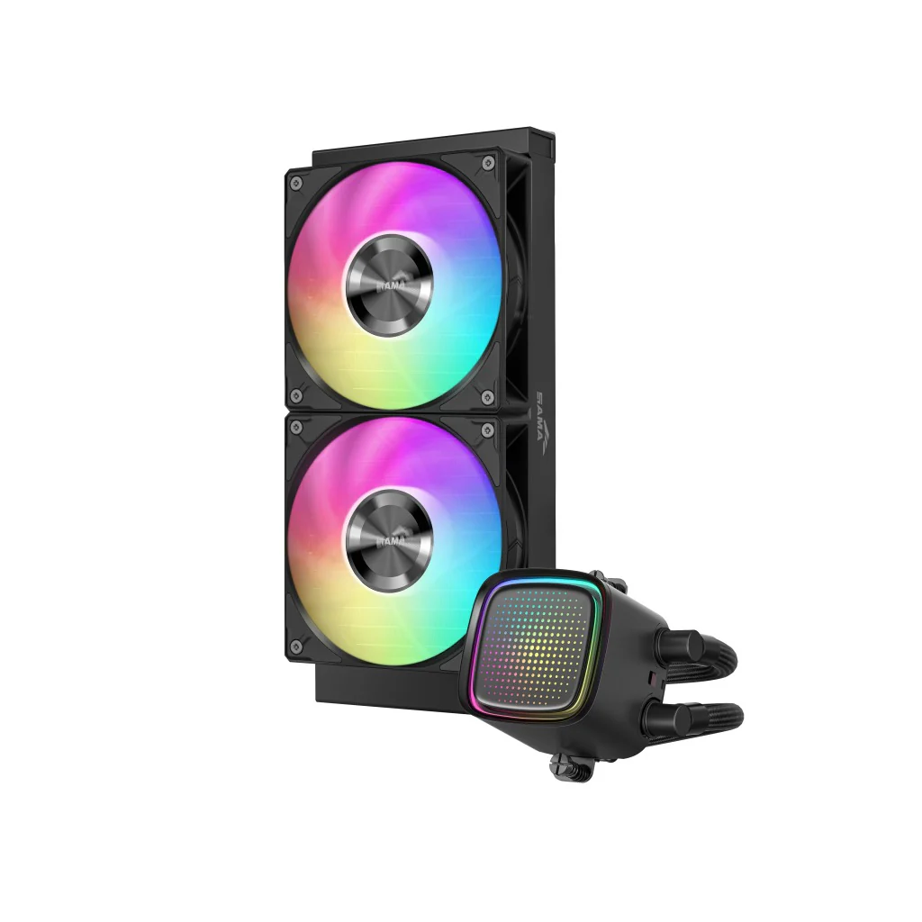Sama L50 240mm AIO ARGB Liquid CPU Cooler with Dot-Matrix Infinity Mirror Effect (Black, White) (L50-BKWAYX02-G, L50-WHWAYX02-G) - Image 4