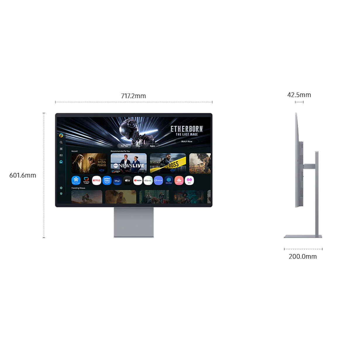 Samsung M9 M90SF LS32FM902SEXXP 32" 4K (3840x2160) 165Hz 0.03ms GTG OLED Vision AI Smart Monitor with Tilt, Pivot & Height Adjustmen (Eclipse Silver) - Image 9