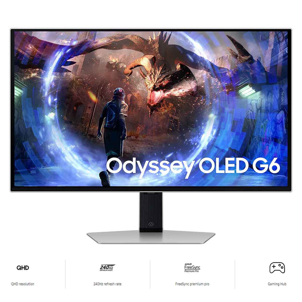 Samsung Odyssey G6 LS27DG602SEXXP 27" QHD (2560x1440) 360Hz 0.03ms GTG HDR10+ OLED Flat Gaming Monitor
