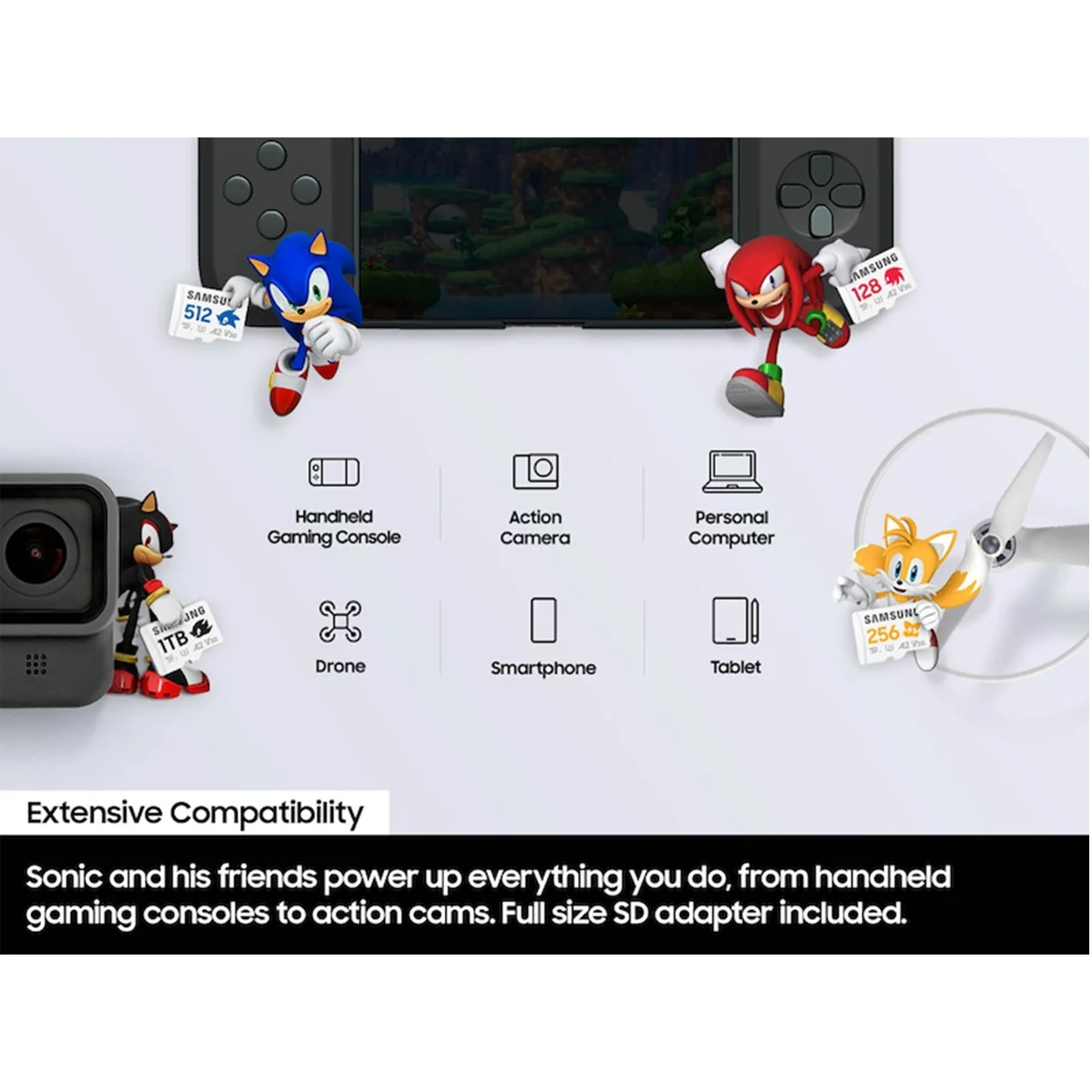 Samsung Pro Plus Sonic The Hedgehog UHS-I 180MB/s Read microSDXC Card with Adapter (256GB, 512GB, 1TB) - Image 11