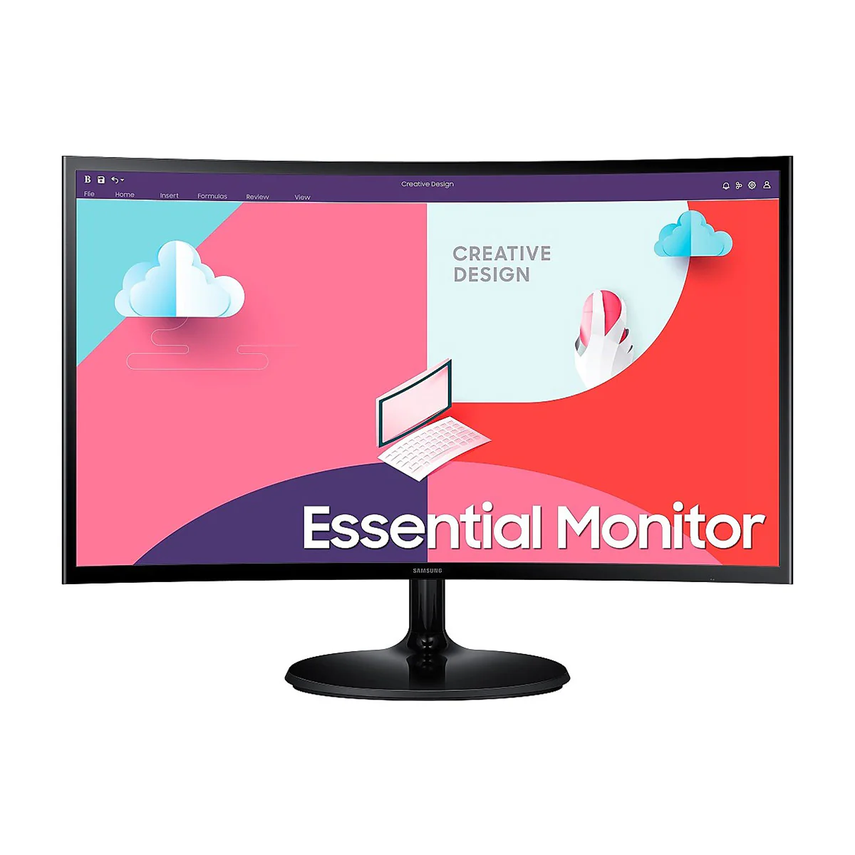 Samsung S3 LS24C360EAEXXP 24" FHD 75Hz Essential Curved Monitor (Black)