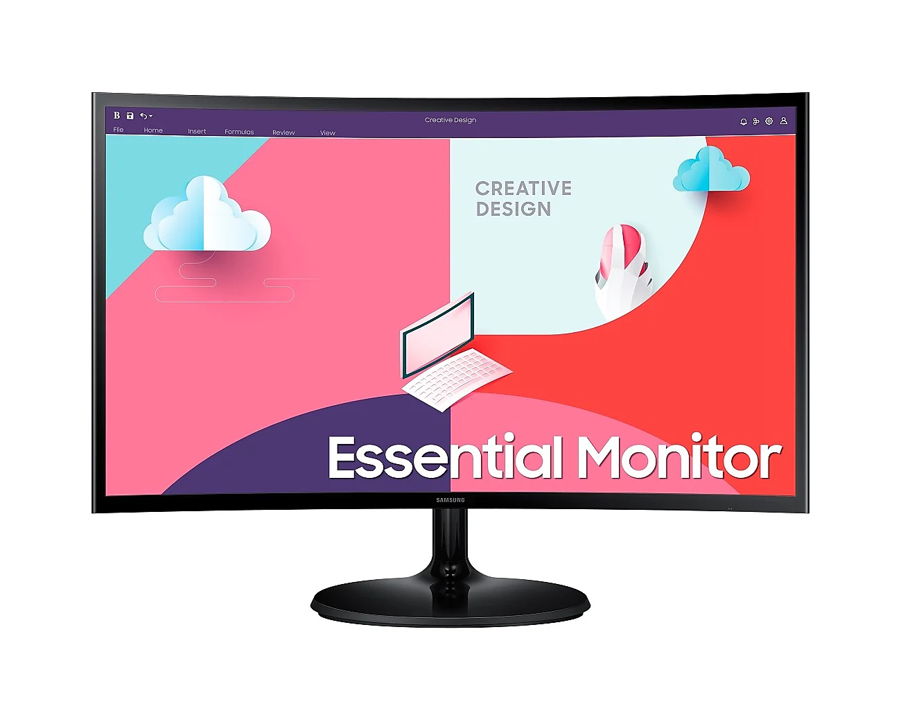 Samsung S3 LS24C360EAEXXP 24" FHD 75Hz Essential Curved Monitor (Black) - Image 3