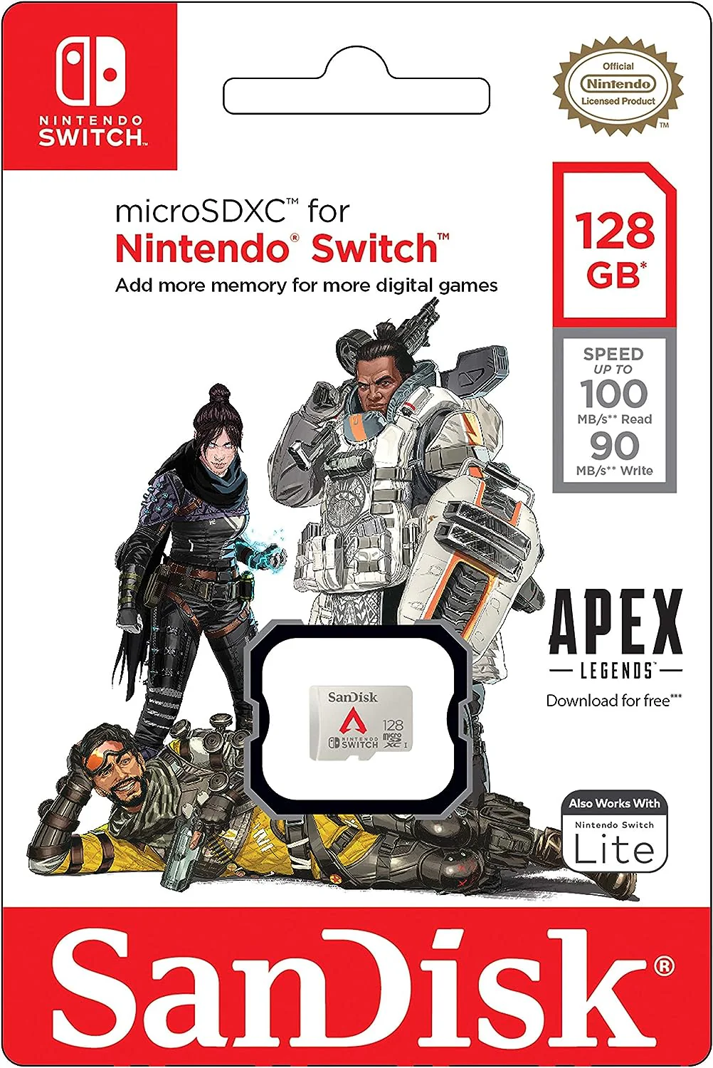 SanDisk 128GB MicroSDXC UHS-I 100MB/S Memory Card For Nintendo Switch - Apex Legends Edition (SDSQXAO-128G-GN3ZY) - Image 6