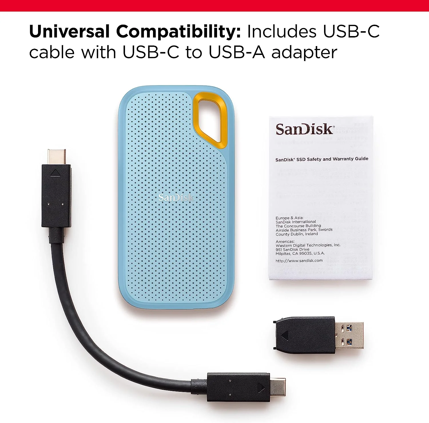 Sandisk Extreme 2TB USB-C USB 3.2 Gen 2 Up To 1050MB/S Portable SSD V2 (Sky Blue) - Image 12