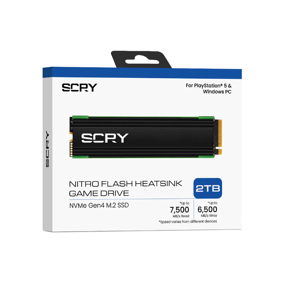 SCRY Nitro Flash Heatsink Game Drive 2TB NVMe Gen4 M.2 SSD for PS5/ PC - Image 6