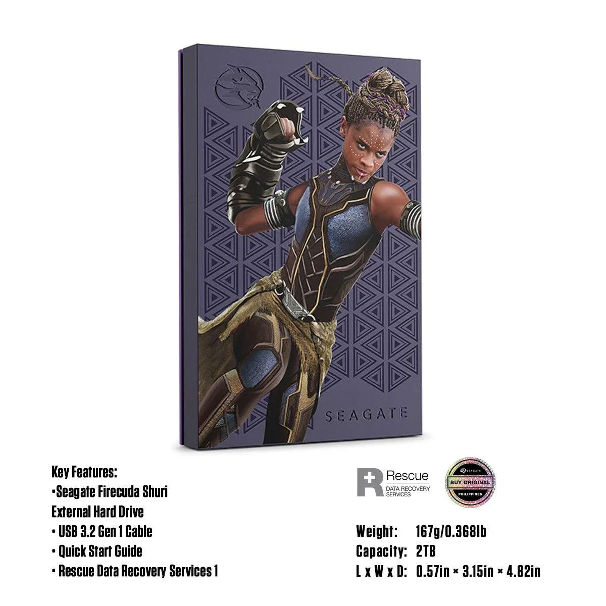 Seagate Firecuda Shuri SE 2TB RGB External Gaming Hard Drive Compatible With PS5/ PC/ Mac/ XBOX S/X (STLX2000402)