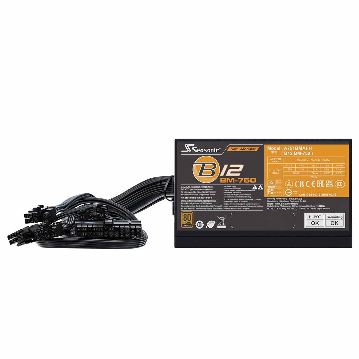 Seasonic B12 BM-750 750W 80+ Bronze Semi-Modular Power Supply - Image 3