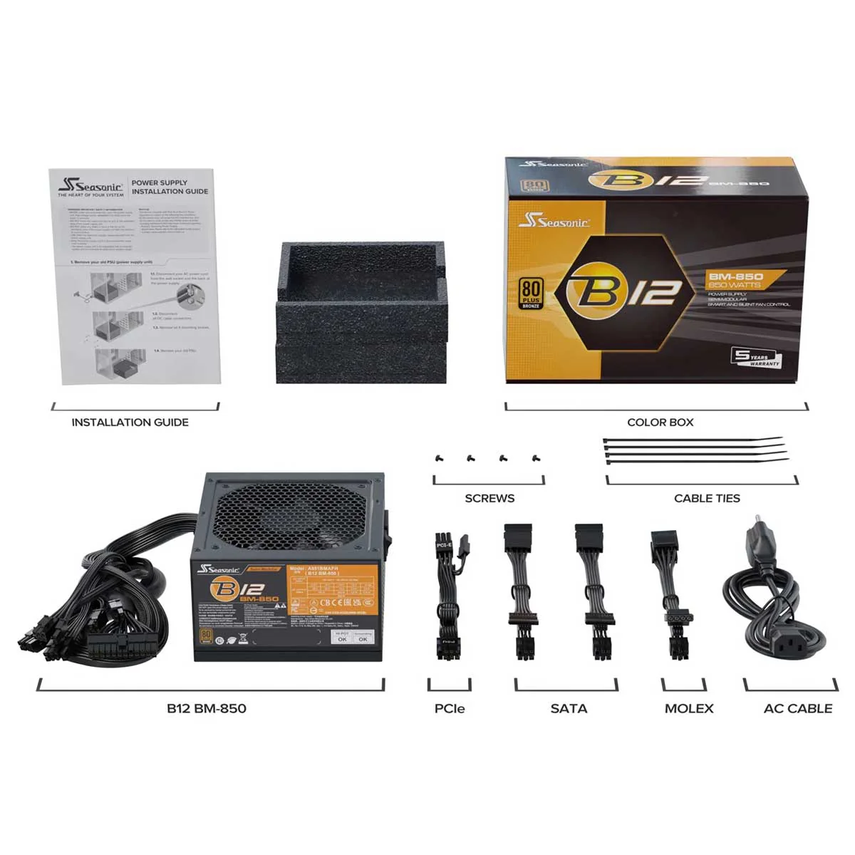 Seasonic B12 BM-850 850W 80+ Bronze Semi-Modular Power Supply - Image 10