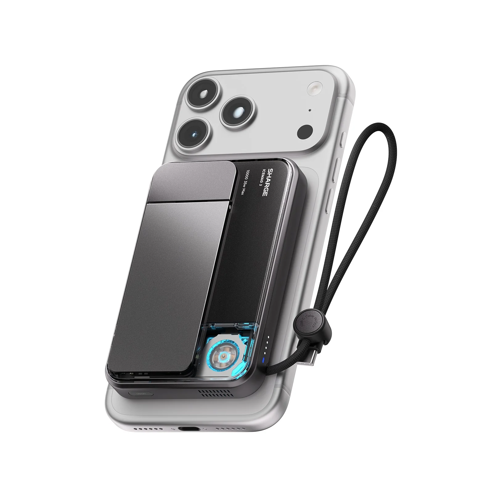 Sharge ICEMAG 3 Power Bank Wireless Charging 10000mAh 35W with Active Cooling (M3) (Black, White) - Image 7