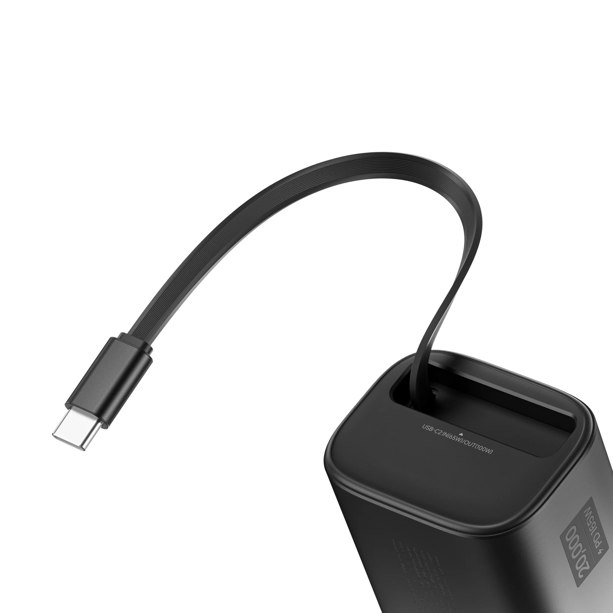 Sharge Retractable 165 Power Bank 20000mAh 165W with Built in cable (Black) (E4) - Image 3