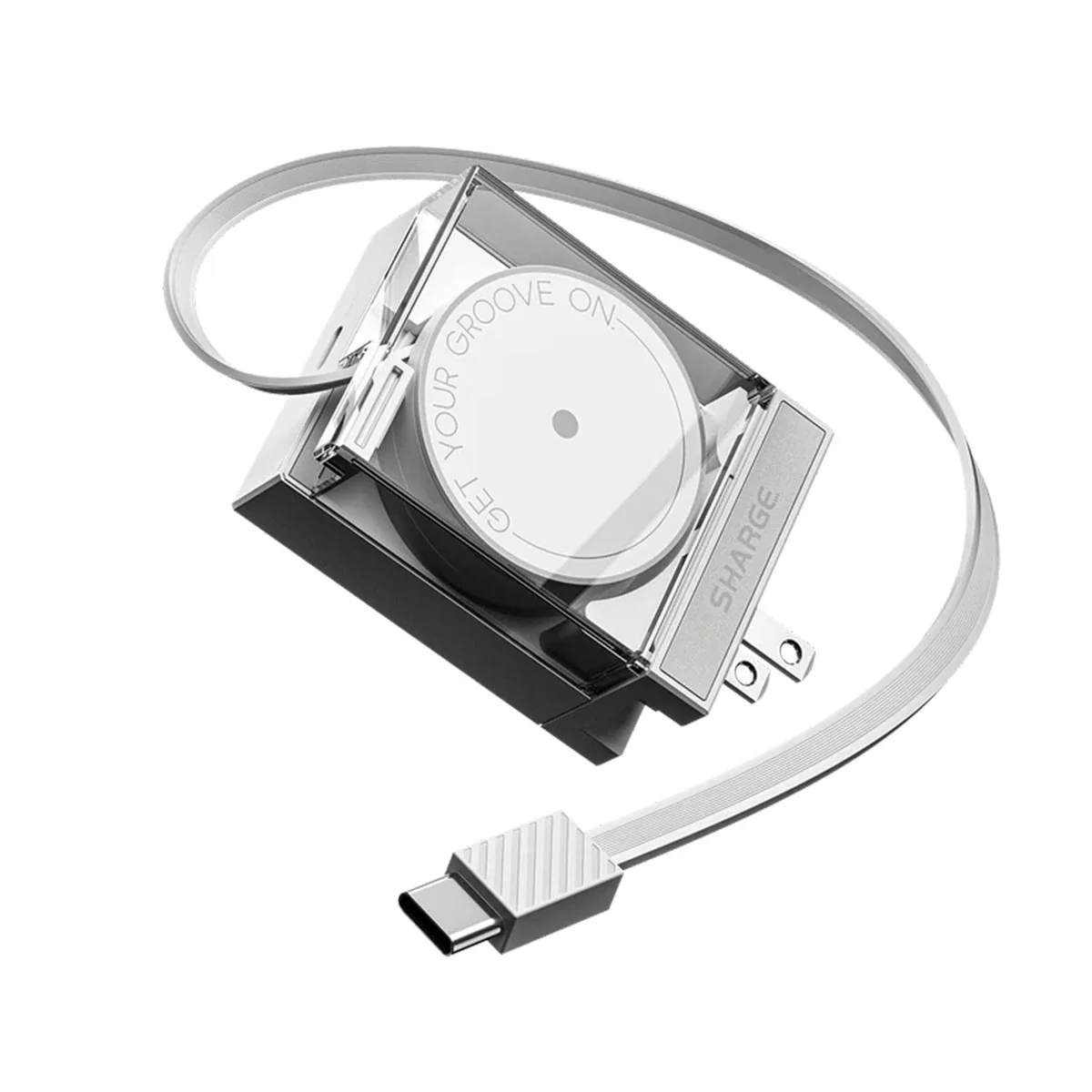 Sharge Retractable 65 USB-C Charger (White, Black) (S4U) - Image 6
