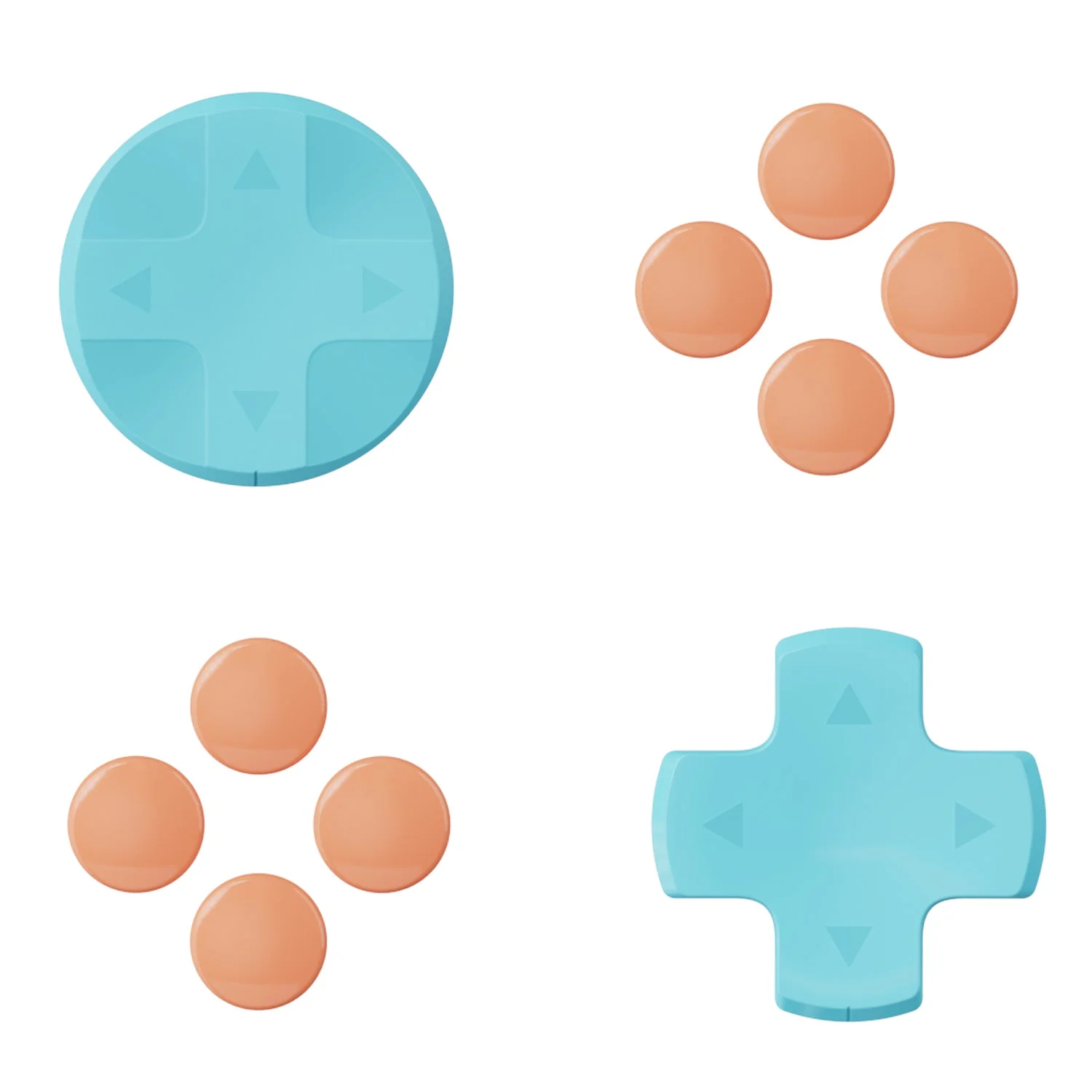 Skull & Co. D-Pad Button Cap Set for Nintendo Switch 2 (SFC, Neon Blue/Red, Light Purple/Light Green) - Image 6