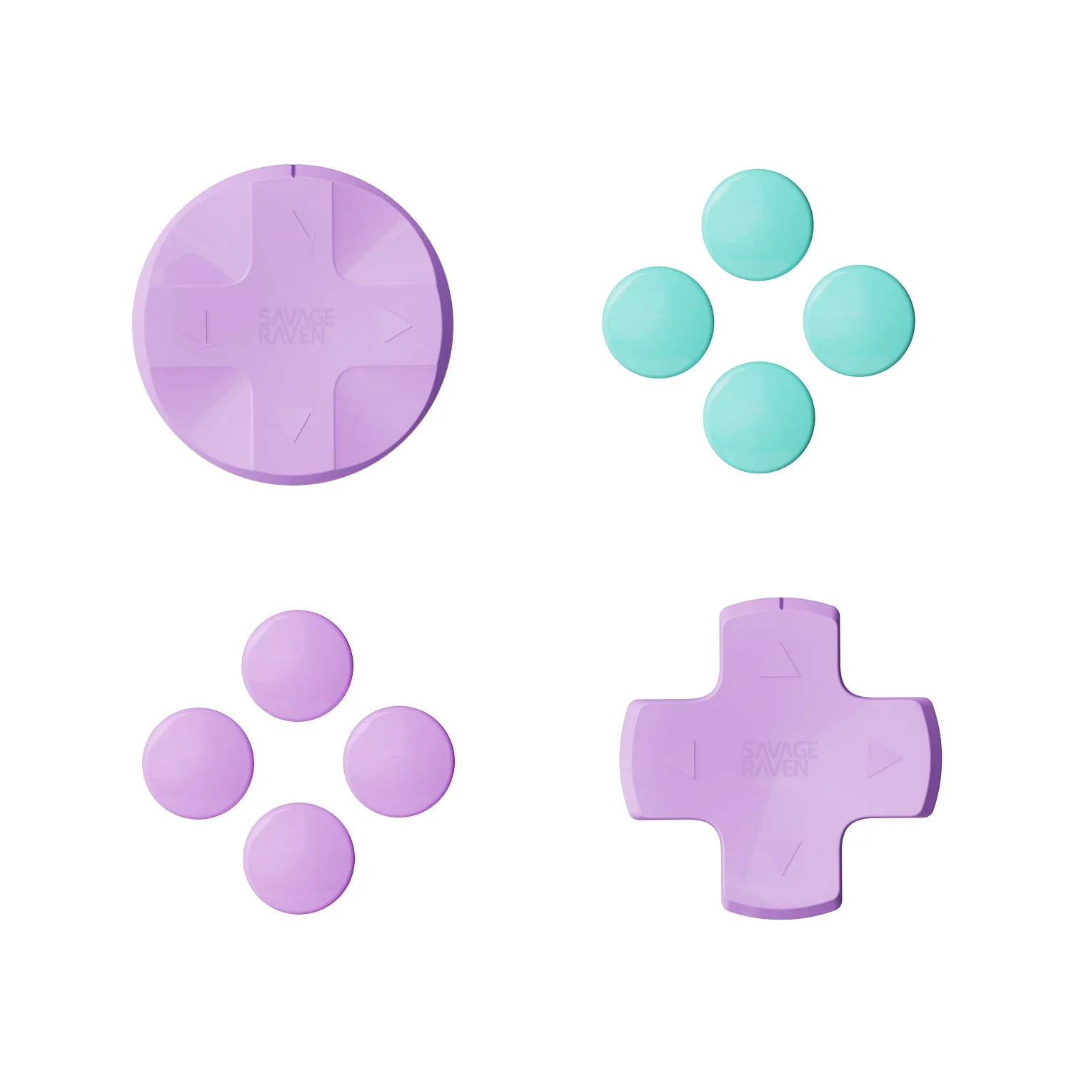 Skull & Co. D-Pad Button Cap Set for Nintendo Switch 2 (SFC, Neon Blue/Red, Light Purple/Light Green) - Image 7