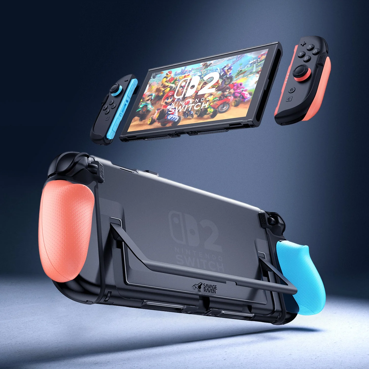 Skull & Co. FissionGrip Bundle for Nintendo Switch 2 (Black, Neon Blue/Red) - Image 2
